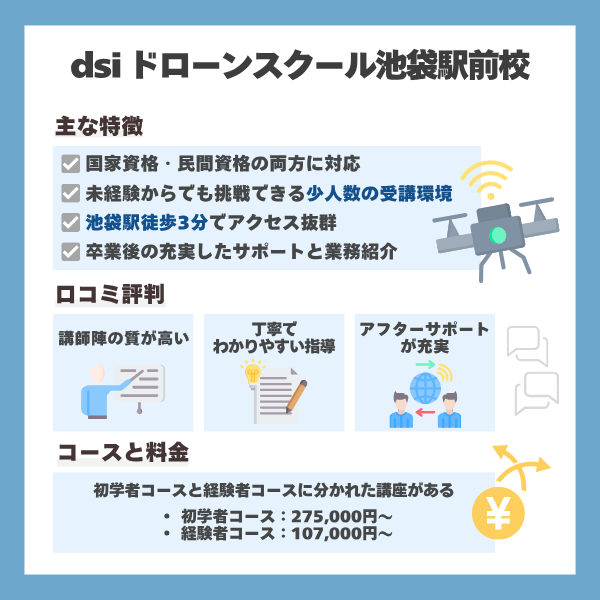 dsiドローンスクール池袋駅前校のまとめ